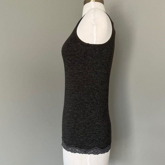 Diesel Lingerie Underwear Loung Pajama Cotton blend Gray Logo Lace Trim Tank Top - Picture 7 of 14